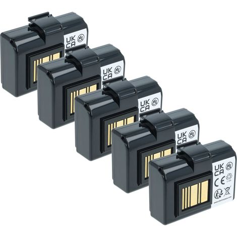 vhbw 5x Battery compatible with Zebra ZQ610, ZQ521, ZQ520, ZQ521 RFID Printer Copier Scanner Label Maker (3400 mAh, 7.4 V, Li-Ion)
