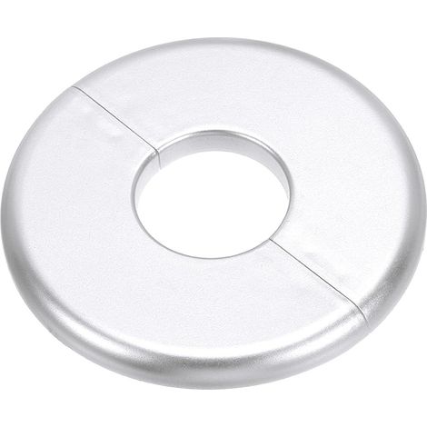 Plaque d'Écussons Auto-Adhésive Ronde 1.36"/34.5mm, Couverture Murale en ABS pour Tuyau d'Eau, Cache Mitigeur Douche Boucles Rosace Robinet Chauffage Plomberie, Argenté (1/5)