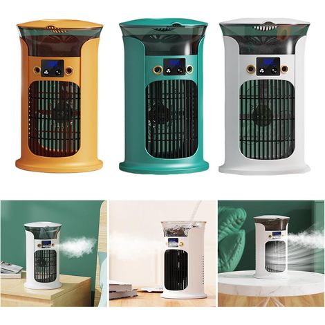 Rafraîchisseur d’Air USB Portable, Ventilateur de Bureau avec Lumière LED,Vert (1/5)