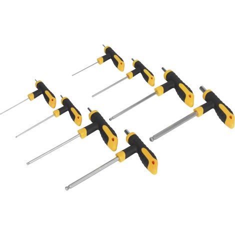 Sealey T-Handle Ball-End Hex Key Set 8pc S01069 (1/2)