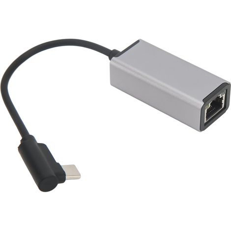 Adaptateur Ethernet USB-C vers RJ45 10 Mbps à 100 Mbps, convertisseur réseau Ethernet Type-C pour téléphone et ordinateur portable (1/5)