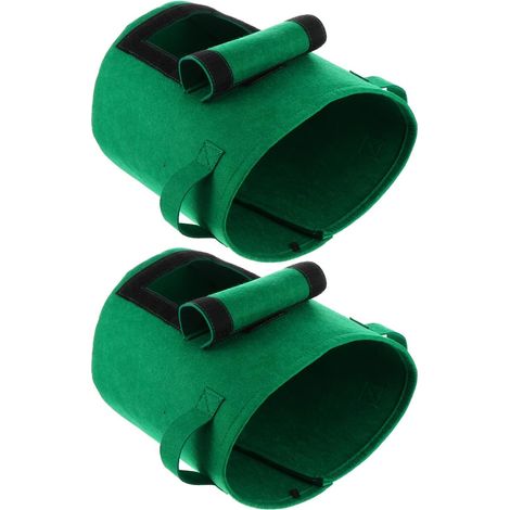 Lot de 2 sacs de plantation de pommes de terre non tissés de 5 gallons en tissu vert (1/5)