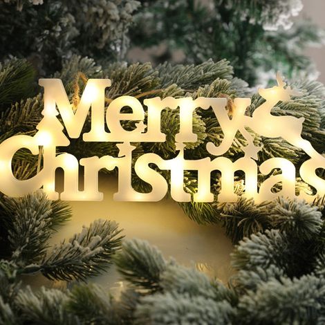 Luminaire Lettre Led - Décoration De Noël En Abs - Éclairage Chaleureux Blanc - Pour Intérieur Et Extérieur - 1 Pièce (1/3)