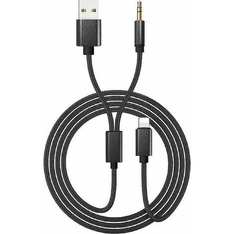 Adaptateur auxiliaire pour câble audio USB compatible BMW Mini, iPod, iPhone 6, 7, 8, X, XS et XR (1/3)