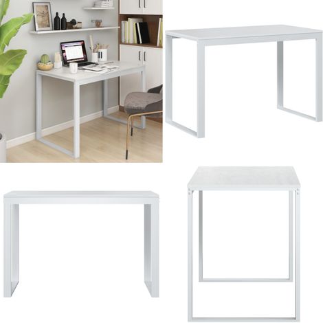 Computertisch Weiß 110x60x73 cm Holzwerkstoff - Bürostuhl - Schreibtisch - Home Office - Weißer Schreibtisch - Moderner Schreibtisch - Home & Living (1/5)