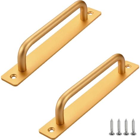 Lot de 2 poignées de porte en alliage d'aluminium, poignées de porte coulissantes, poignées de tiroir de salle de bain, poignées de porte dorées avec (1/5)