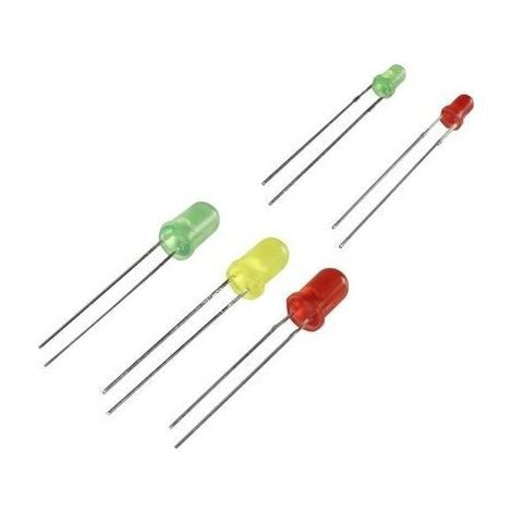 ASSORTIMENTO LED 3 MM, 5 MM COMPONENTI TRU VK-84523 1359801 VERDE, ROSSO, GIALLO TONDO 1 SET