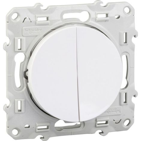 Schneider Electric – Interrupteur va-et-vient composable blanc – Connexion rapide à vis – 10 ampères, puissance maxi 2300 W – Pose encastrée (1/5)