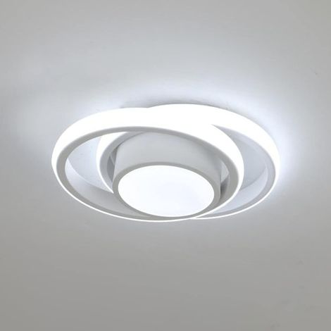 Comely – Plafonnier LED moderne 32W – Double cercle en aluminium – Lumière blanche 6500K – 2600LM – Pour couloir, bureau, chambre, cuisine (1/5)