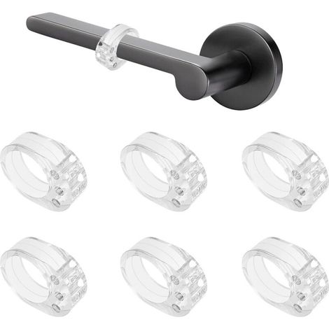Butées de porte 6 Pièces Poignée de porte Butée Porte Bumper Porte en Silicone Anti-Poignée De Porte Protection (Transparent)