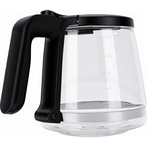 Cafetière en verre incassable résistant à la chaleur, 1,8 l, 12 tasses, avec poignée ouverte, pour remplacement de machine (1/5)