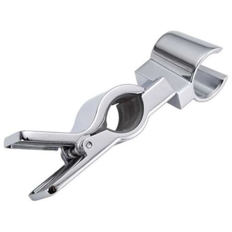 CSPARTV Duschkopfhalterung, austauschbare Handbrausehalterung, Duschkopfhalterung, 20–25 mm verstellbarer Durchmesser, Metall, verchromt, kein Bohren erforderlich (1/4)