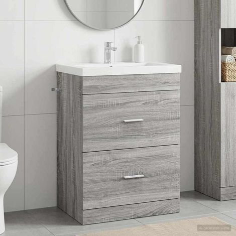 Gabinete de baño debajo del lavabo  gris