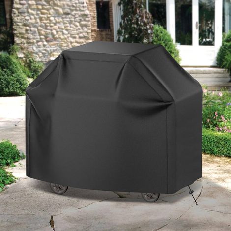Housse Barbecue Exterieur,Housse Barbecue en Tissu Oxford 210D, Résistante aux UV et aux déchirures,Ajustement Universel pour Grils à gaz,Dimensions 145x61x117cm-durable et imperméable,Noir (1/5)