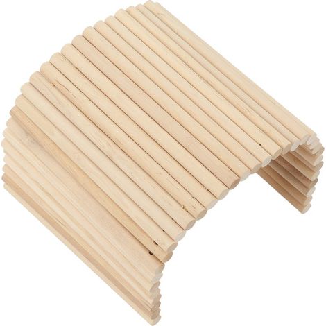 Pont en bois pour hamster, cachette en bois flexible pour cochons d'Inde, furets, hérissons, chinchillas, lapins, 20x40cm/7,9x15,7 pouces (1/5)
