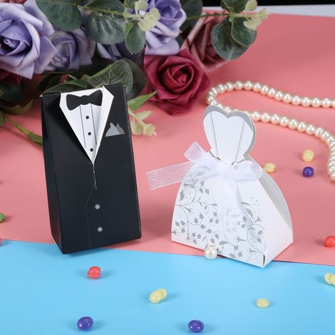 Elegante und romantische Bonbonbox aus Pappe für Hochzeiten, Partydekorationen, Gastgeschenke (1) (1/3)