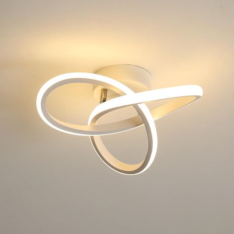 Plafonnier LED, 20W Moderne Lampe de Plafond, Luminaire Plafonnier Créatif Blanc pour Couloir Balcon, Blanc chaud (1/5)