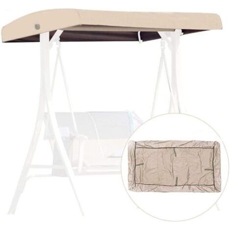 Toile de Rechange pour Balancelle,191x120x23cm Housse de Rechange 3 Places, Toit Balancelle de Jardin, Impermeable Couverture Auve (1/4)