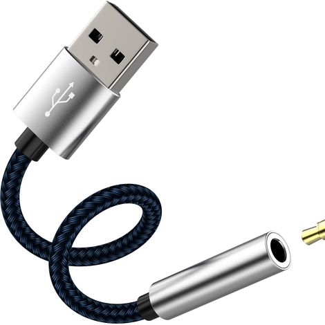 Adaptateur Carte Son Externe USB Jack Audio Casque vers Prise 3.5mm Femelle PC Cable USB-A Mâle Compatible avec pour pour HiFi DAC Dongle Microphone Parleur Écouteurs Câble (1/5)