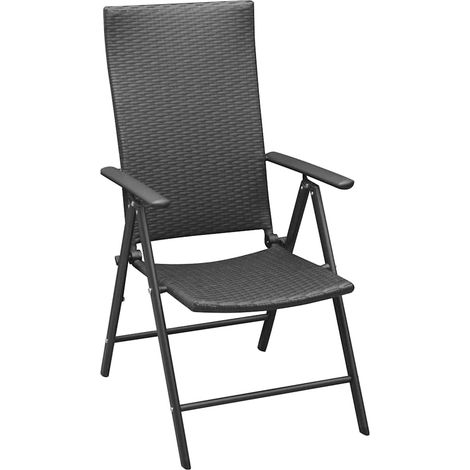 Maison Exclusive - Klappstühle, 4 Stück, Polyrattan, Schwarz (1/5)