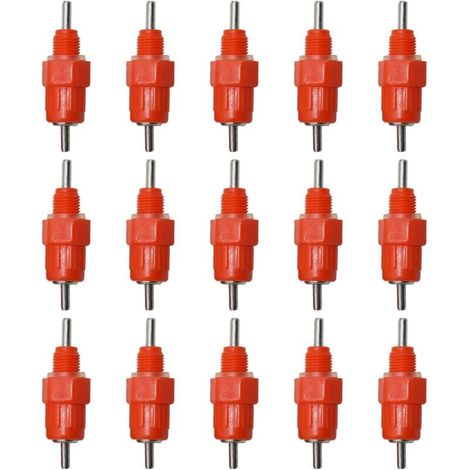Automatische Tränken, Nippeltränken, Geflügeltränken, automatische Nippeltränken für Hühner, Enten und anderes Geflügel, 15 Stück