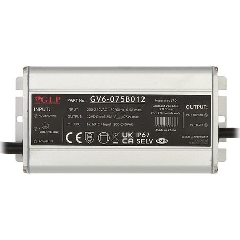 No-name ZASILACZ IMPULSOWY 12V 6.25A 75W Adaptador de alimentación