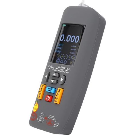 O1X Oscilloscope numérique portable avec bande passante 10 MHz 48 MSa/s écran couleur pour tension AC/DC résistance capacité et test de diode Gris (1/5)