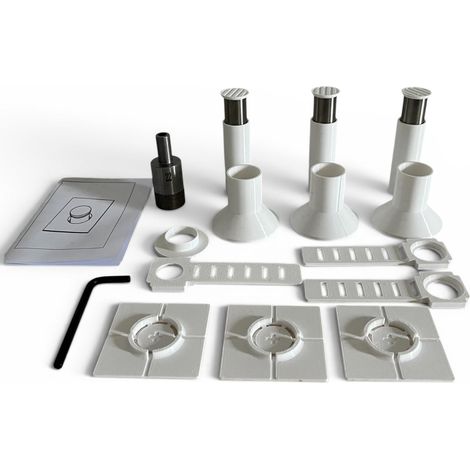 Kit Porte-Serviette Design Inox Model Luxe - Fixation Invisible - Lot de 3 (6 cm) + Foret Diamant 22mm Inclus