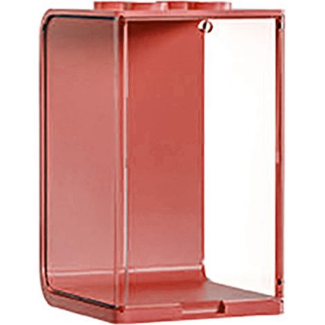 Puppenvitrine aus transparentem ABS-Kunststoff, stapelbar, Aufbewahrungsbox für Minifiguren und Sammlerstücke, klein, rot (1/5)