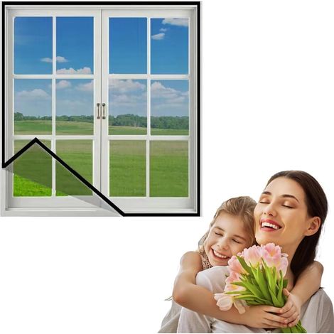 120 x 180 cm DIY-Fenster-Moskitonetz aus Fiberglas, verstellbar – Fensternetz, das für alle kleineren Fenstergrößen geeignet ist