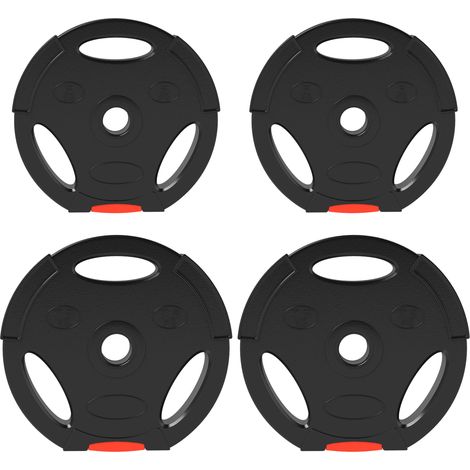 Set de 4 discos de pesas para entrenamiento 2 x 7,5 kg y 2 x 5 kg negro (1/5)