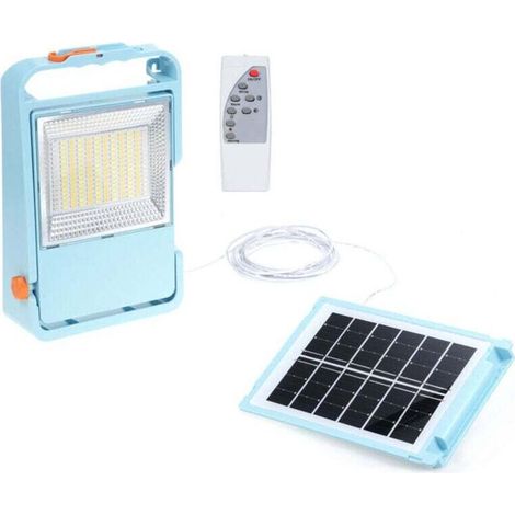 Projecteur LED Rechargeable, XU, 150W Projecteur LED Chantier, 5 Modes LED Lampe de Chantier USB, Lumière de Travail Transportable avec Panneau Solaire pour Camping, Entretien, Garage, Atelier - KZQ