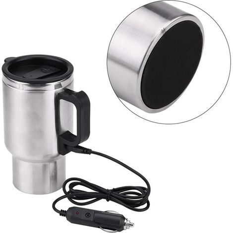 Mug Chauffant Électrique 12V 450ml pour Voiture en Acier Inoxydable, Tasse de Voyage Isotherme pour Café et Thé (1/5)