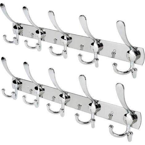 QORVA-(Paquet de 2) Porte-manteau / Chapeau en acier inoxydable Crochet à vêtements arrière en alliage d'aluminium fixé au mur pour salle de bain (1/5)
