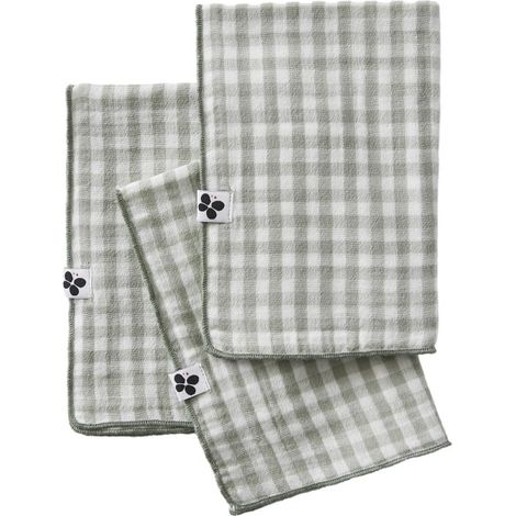 Lot de 3 serviettes de table "Vickie" 40 x 40 cm Tissé teint "Gaze de Coton" l'Effet Papillon