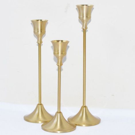 Bougeoirs décoratifs - - Lot de 3 - Métal doré, noir, argent - Design nordique - Utilisation intérieure (1/4)