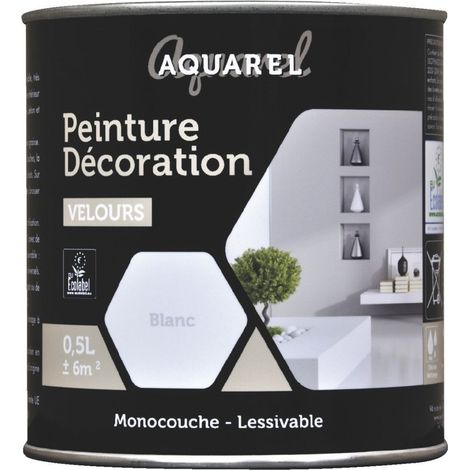 Vernice ad acquerello decorativa satinata per interni 0,5 L bianco