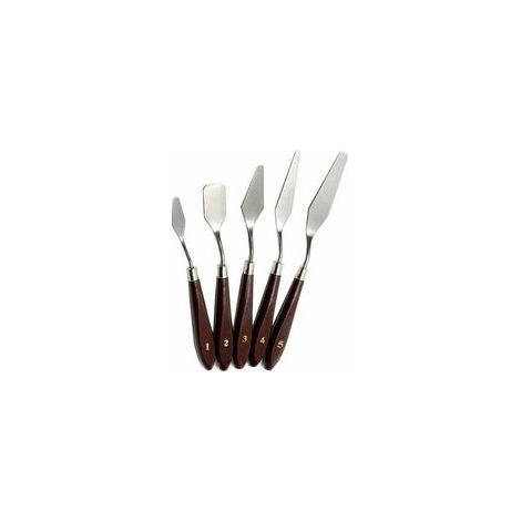 Sl.Gt,Lot De 5 Spatules En Acier Inoxydable Pour Peinture à L'huile Palette Couteau Peinture Grattoir (1/5)