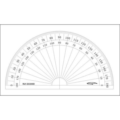 Graphoplex - Rapporteur 1/2 cercle degrés Ø 10 cm