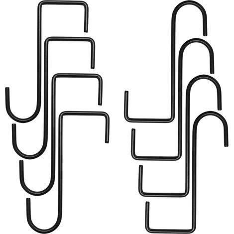 Ganci per recinzione neri da 6 pollici, ganci leggeri per rivestimenti, luci decorative da esterno, ganci per mangiatoie per uccelli, ganci per piante da recinzione, confezione da 8, neri (1/5)