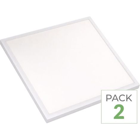 Pack de 2 - Panneau LED 28W 60x60 BLANC dimmable 150lm/W avec détecteur de mouvement + Télécommande - Blanc Neutre - SILUMEN