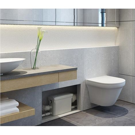 Broyeur pour WC suspendu silencieux 550 watts, Broyeur sanitaire à encastrer BSF-550-N2-SUSP pour salle de bain, Trappe de maintenance rapide