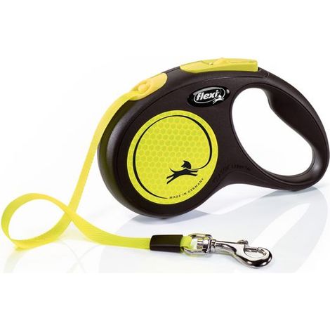 Laisse New Neon M Tape 5 m black/ neon yellow Flexi CL21T5-251-S-NEOGE