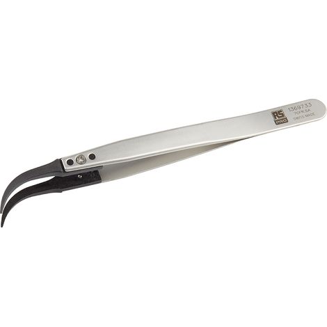 Brucelles RS PRO 7CFR.SA ESD pointe Fin  incurvé en inox, L. 130 ( Prix pour 1 ) (1/2)