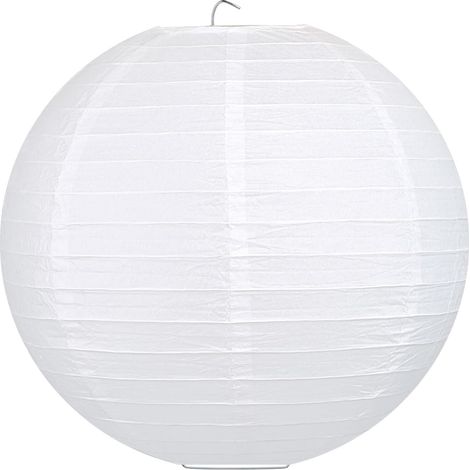 Lanterne Papier Blanche - 1 Pièce - Design Rond Minimaliste - Suspension Décorative Lumineuse - Mariage Fête Jardin Salon - Diamètre 30 cm (1/5)