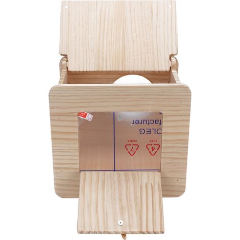 Nichoir en bois spacieux et isolé pour perruches, nid d'accouplement pour inséparables, calopsittes, conures, cacatoès et perruches ondulées. (1/5)