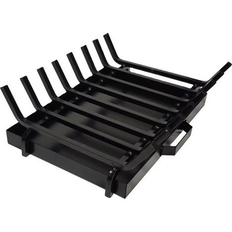 Grille porte bûches pour cheminée à bois et bac à cendres INCLUS 50 x 38 cm h15cm (1/5)