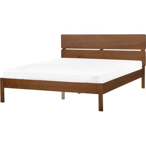 Bed Wood BOISSET 160 x 200 cm (EU King Size) Dark Brown