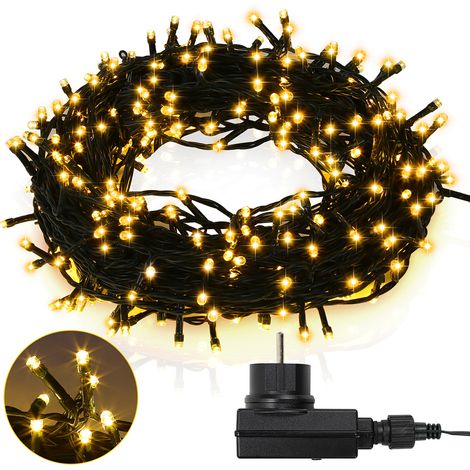 Randaco Guirnalda luminosa LED 20m 200 LEDs Decoración Navideña – Decoración para Bodas, Navidad, Interior y Exterior Blanco Cálido (1/5)