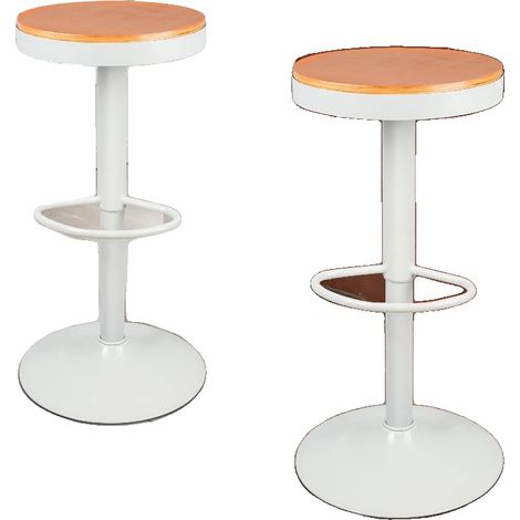 Taburetes de bar, altura regulable, diseño minimalista moderno, color blanco. (1/2)